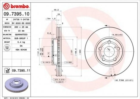 Тормозной диск BREMBO 09.7395.10 (фото 1)