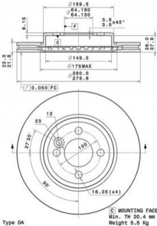 Тормозной диск BREMBO 09.A761.11 (фото 1)