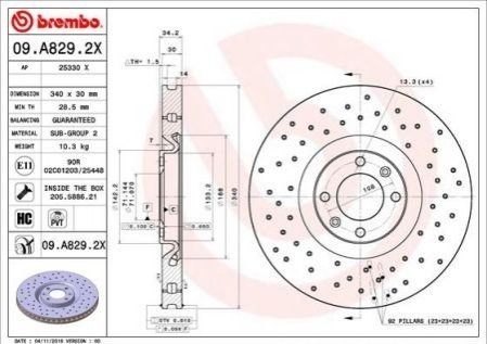 Тормозной диск BREMBO 09.D096.13 (фото 1)