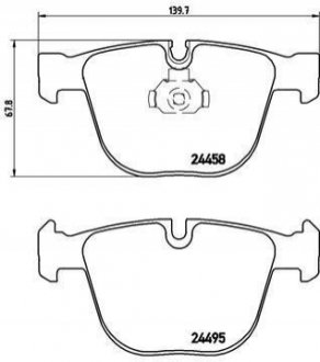 Комплект тормозных колодок из 4 шт. дисков BREMBO P06050 (фото 1)