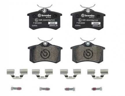 Комплект гальмівних колодок з 4 шт. дисків BREMBO P 85 020X (фото 1)