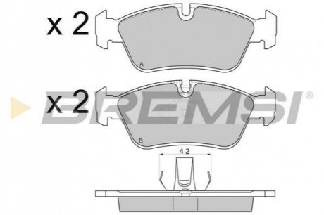 Тормозные колодки перед. BMW 3 (E36/E46) 90-09 (ATE) BREMSI BP2745 (фото 1)