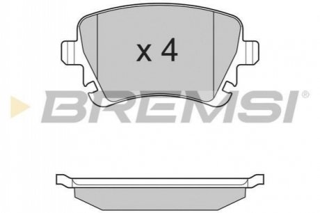 Гальмівні колодки зад Caddy III/Golf V/Audi A4 03- BREMSI BP3130 (фото 1)