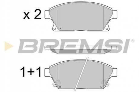 Тормозные колодки перед. Astra J/Zarifa/Chevrolet Cruze 09- BREMSI BP3405