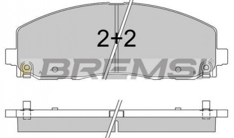 Тормозные колодки перед. Fiat Freemont 11-/Dodge Caravan 08- (183x63.2x19.5) BREMSI BP3543