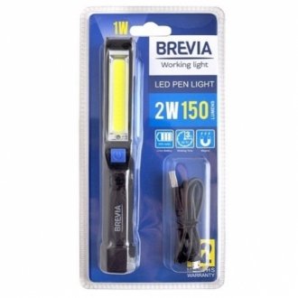 LED Pen Light 2W COB+1W LED 150lm, 900mAh, microUSB BREVIA 11220