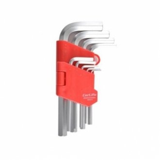 Набір ключів Г-подібних 9 шт., 1,5-10 мм,Короткі CarLife WR2114 (фото 1)