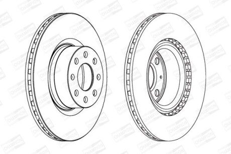 Гальмівний диск передній Fiat Doblo, Punto / Opel Corsa CHAMPION 562297CH (фото 1)