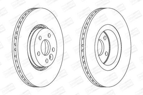 FORD диск гальмівний передн.Galaxy,S-Max,Landrover Freelander,Volvo S60/80 II,V60/70,XC70 06- CHAMPION 562643CH-1