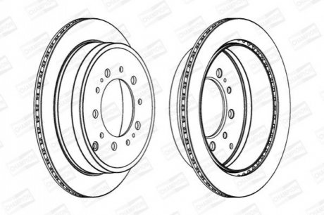 Тормозной диск задний Toyota Land Cruiser 200 / Lexus LX (2007->) CHAMPION 562761CH1