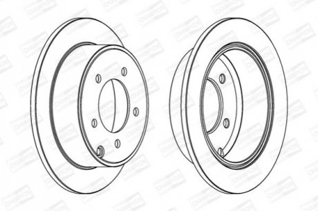 Тормозной диск задний CHRYSLER SEBRING/ DODGE AVENGER, CALIBER/ JEEP COMPASS, PATRIOT CHAMPION 562857CH