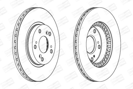 HONDA диск гальмівний передн.Civic VIII,IX,FR-V,Stream 01- CHAMPION 563147CH (фото 1)