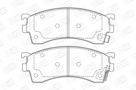 Тормозные колодки передние Mazda 323, 626, MX-6, Premacy, Xedos 6 CHAMPION 572434CH (фото 1)