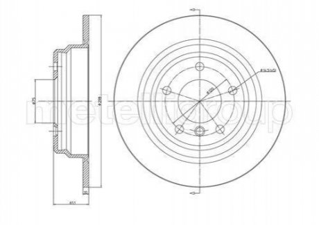 Тормозной диск задний. E39 (95-03) CIFAM 800-397C (фото 1)
