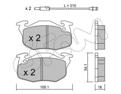 Гальмівні колодки перед. CITROEN Saxo PEUGEOT 1xx/2xx/3xx/4x CIFAM 822-037-0