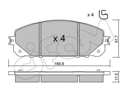 JEEP К-т гальмівних колодок Cherokee 13- CIFAM 822-1000-0