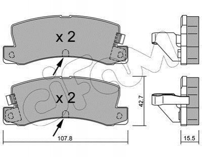 Колодки гальмівні задн. Avensis/Corolla/Camry/Corona/Celica/Carina/RX/ES 87-07 CIFAM 822-161-2