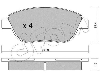 PEUGEOT гальмівні колодки дискові 307 01-,Citroen Berlingo,Fiat Doblo CIFAM 822-322-1