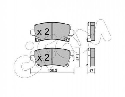 Гальмівні колодки задні Opel Insignia 08- (TRW) CIFAM 822-844-0 (фото 1)