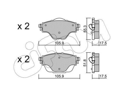 CITROEN Тормозные колодки задн.C4 Grand Picaasso, C4 Picasso 13-,PEUGEOT 308 CIFAM 822-988-0