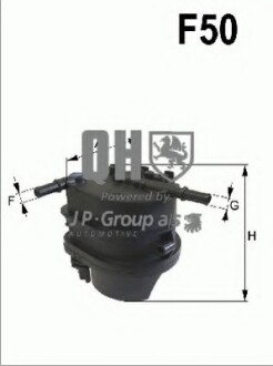 JP GROUP CITROEN фільтр паливний диз.1,4HDi 03- PEUGEOT FORD 1,4TDCI: Fiesta, Fusion Classic line 1518701009