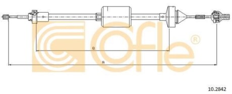 Трос зчеплення Renault Clio 90-98 1000/625 COFLE 10.2842