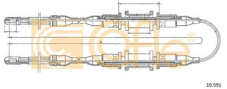 Трос ручного гальма Opel Kadett E 1.6-1.8 COFLE 10.591