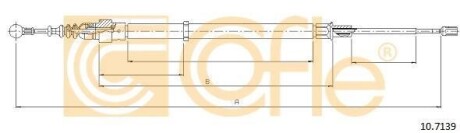 Трос ручних гальм Skoda Fabia, VW Polo, 1,2-1,9, 02- COFLE 10.7139