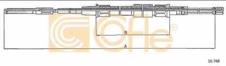 Трос ручного тормоза зад. COFLE 10748