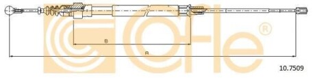 Трос ручного гальма зад. лів./прав. Audi A3 Seat Leon Skoda Octavia, Yeti VW Jetta III, Scirocco 1.2TSI-3.2 V6 quattro 05.03- COFLE 10.7509