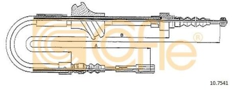 Трос ручних гальм лівий (диск) Audi 80 89-91 COFLE 10.7541