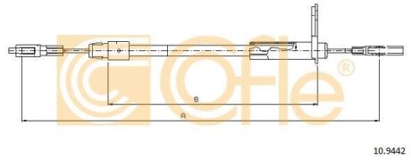 Трос ручного гальма правий DB E200-420,E220-300D 95 COFLE 10.9442