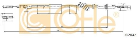 Трос стояночного гальма задн Лів Mercedes E (W211) 1.8-6.2 03.02-12.10 COFLE 10.9447