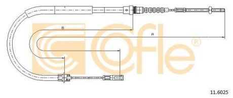 Трос ручника Peugeot 605 all LH 93- COFLE 11.6025