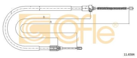 Трос ручного гальма лівий Renault Clio 1.2-1.4 98- COFLE 11.6584