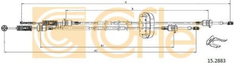 К-кт тросів переключення КПП Renault Trafic 01> 326/1025+1263/995 КПП PK6 COFLE 15.2883