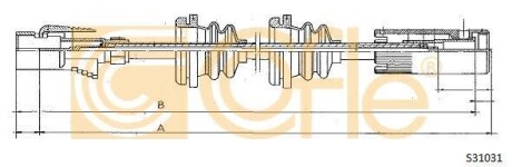 Трос спідометра VW Passat 1.6-1.8D 86- COFLE S31031