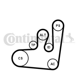 Комплект (ремінь+ролики+помпа) Contitech 6PK1145WP3