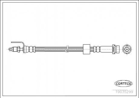 Шланг гальмівний (передній) Ford Transit V-347 2006- CORTECO 19035299