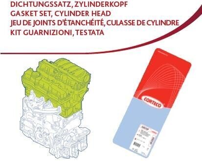Комплект прокладок (верхній) Opel Astra 2.0/2.2DTI 98-05 CORTECO 418631P