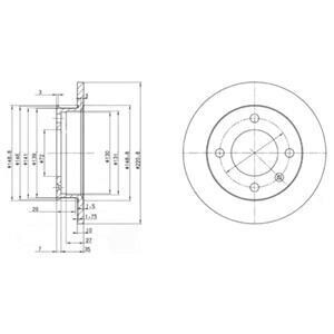 FORD диск гальмівний передній FIESTA 76-89 (221*10) Delphi BG2118