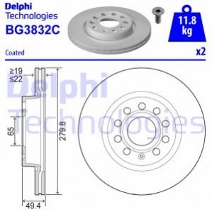 Тормозной диск Delphi BG3832C