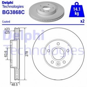 Тормозной диск Delphi BG3868-C
