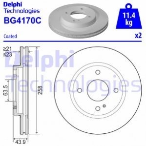 Тормозной диск Delphi BG4170C