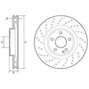 Гальмівні диски фарбовані Delphi BG4658C