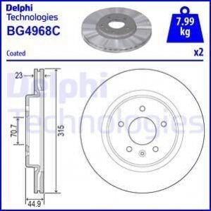 Тормозные диски Delphi BG4968C