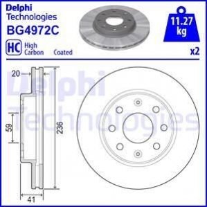 Диск гальмівний Delphi BG4972C (фото 1)