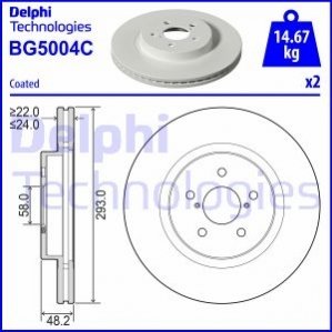 Тормозной диск Delphi BG5004C
