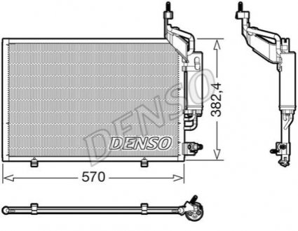 Конденсатор кондиціонера FORD Fiesta VI 1.0 2008 - DENSO DCN10050 (фото 1)