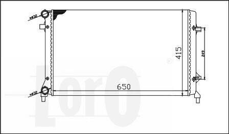 Радіатор води Caddy III 2.0SDI/1.4i/1.6i /Golf/Octavia (+/- AC) (650x398x26) DEPO 053-017-0018